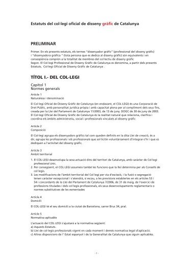 Estatuts.indd 07abril09.indd - Col·legi de Disseny Gràfic de Catalunya