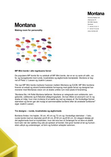 Pressemeddelelse - Montana Møbler