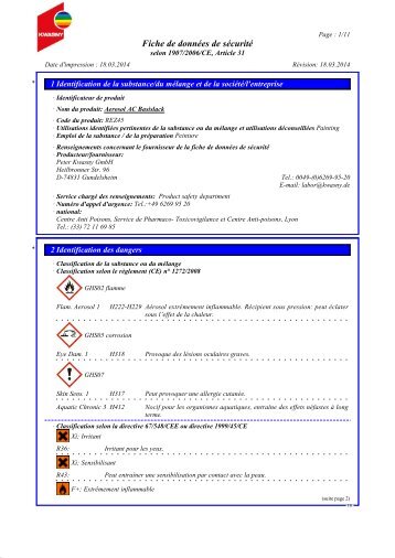 Fiche de données de sécurité - Peter Kwasny GmbH