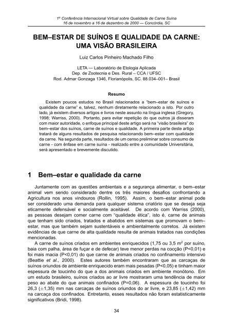 I ConferÃªncia Internacional Virtual sobre Qualidade de Carne SuÃ­na ...