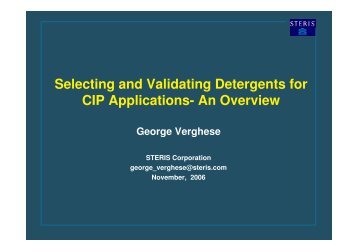Selecting and Validating Detergents for CIP Applications- An ... - A3P