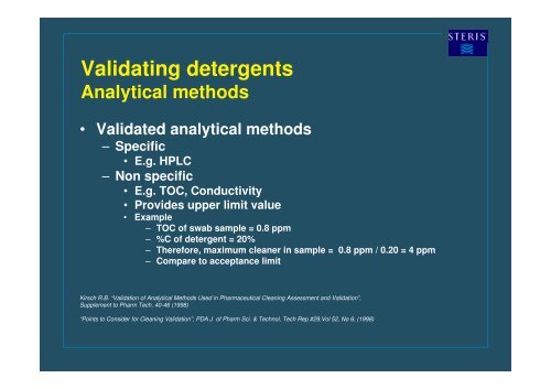 Selecting and Validating Detergents for CIP Applications- An ... - A3P