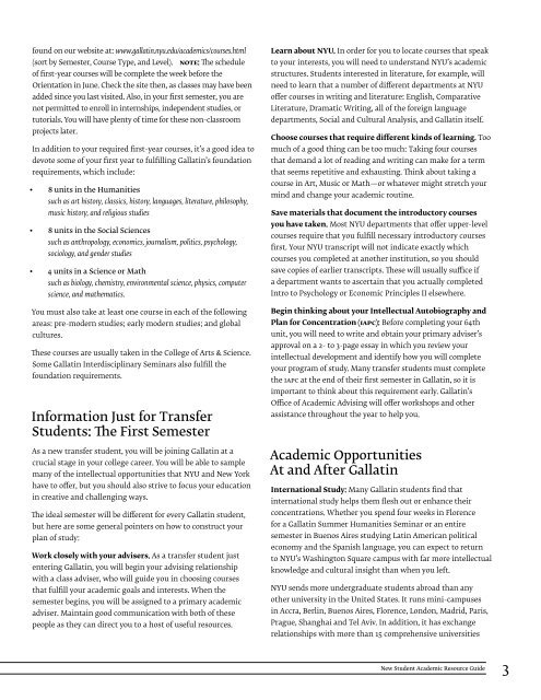New Student Academic Resource Guide 2011â2012