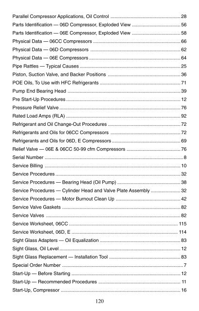 Carrier Compressors Service Guide