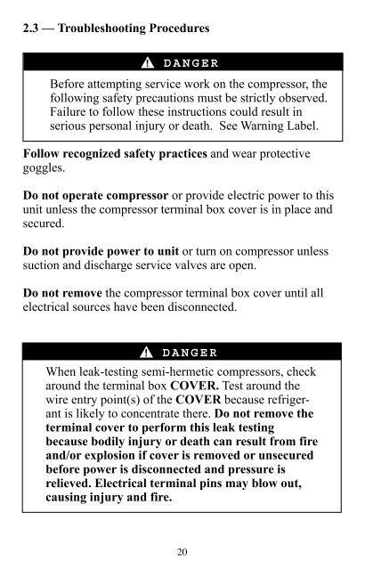 Carrier Compressors Service Guide