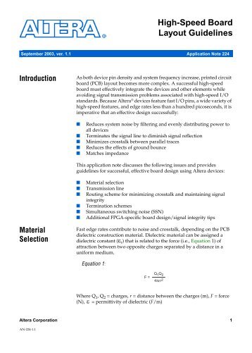 AN 224: High-Speed Board Layout Guidelines - EDG uchicago