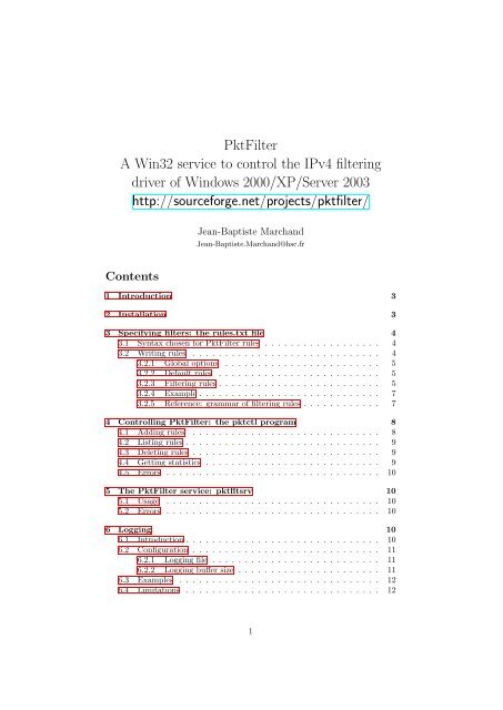 PktFilter A Win32 service to control the IPv4 - Herve Schauer ...