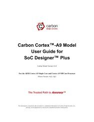 Carbon Cortex-A9 Model User Guide for SoC Designer