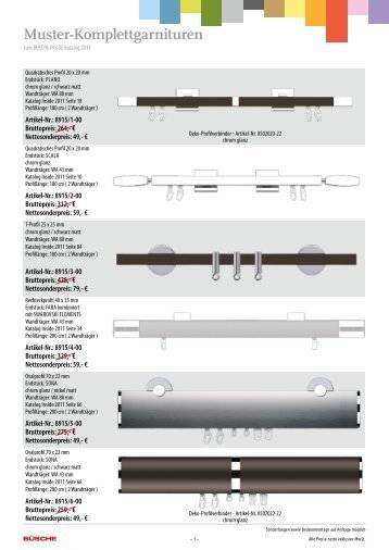 Muster-Komplettgarnituren - Raumtec Westermeier