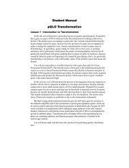 Student Manual pGLO Transformation