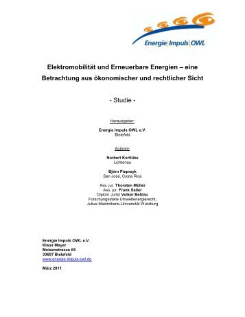 ElektromobilitÃ¤t und Erneuerbare Energien â eine Betrachtung aus ...