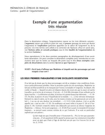 Exemple d'une argumentation trÃ¨s rÃ©ussie - ccdmd