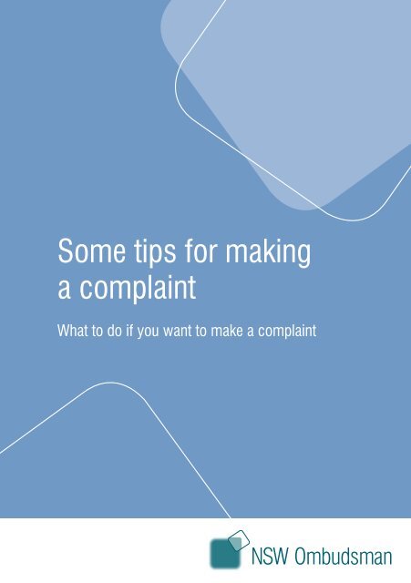 Some tips for making a complaint - NSW Ombudsman