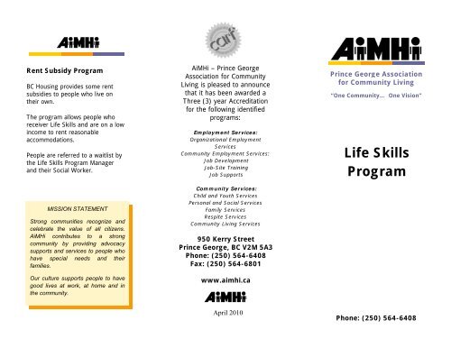 Life Skills Program - AiMHi