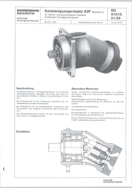 MANNESMANN Konstantpumpe/motor A2F ... - Group VH A/S