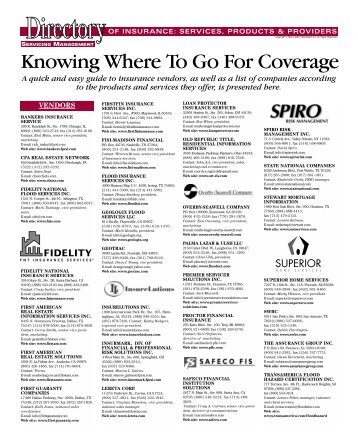 Knowing Where To Go For Coverage - Servicing Management