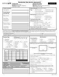 Residential Gas Service Agreement - National Grid