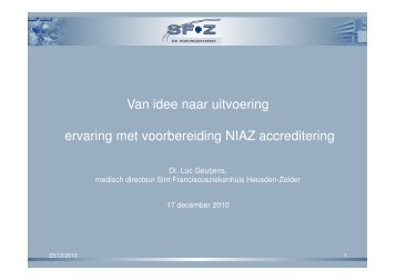 ervaring met voorbereiding NIAZ-accreditering door Luc Geutjens