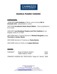 CV Bianca Pugno Vanoni - Cannizzo Management