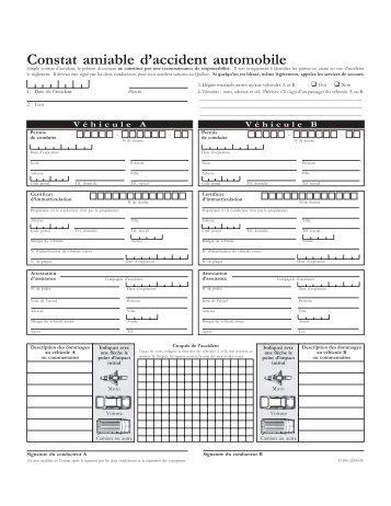 Constat amiable d'accident automobile - La Capitale assurances ...