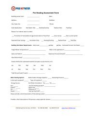 Pre-Heating Assessment Form - Free Hot Water