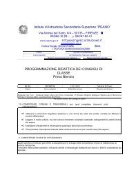 PROGRAMMAZIONE DIDATTICA DEI CONSIGLI DI CLASSE - Peano