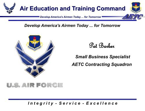 Pat Barber - Army Medical Command, Office of Small Business ...