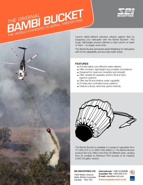 Bambi Bucket (Standard Valve) Brochure - SEI Industries Ltd.