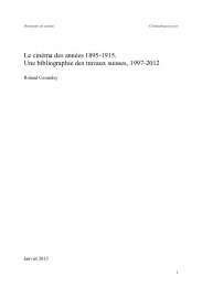 Roland Cosandey, Le cinÃ©ma des annÃ©es 1895-1915. Une ...