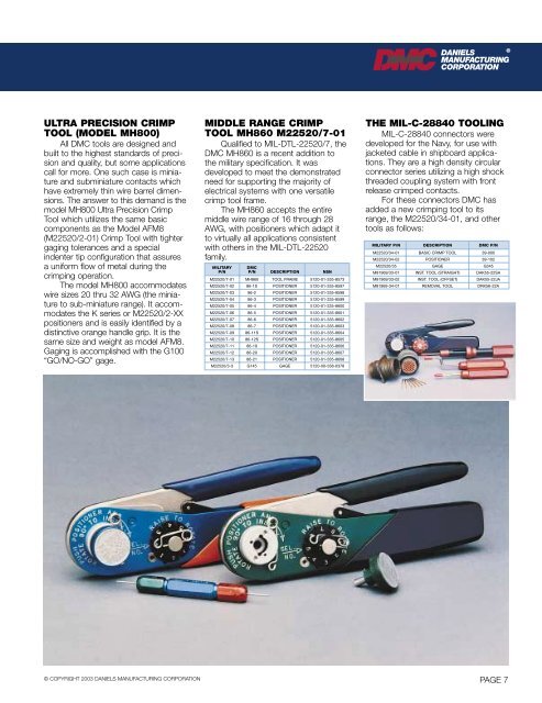 Connector Tooling Guide - AeroElectric Connection