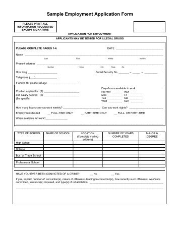 Deals employment application
