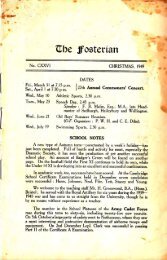 Fosterian Magazine 1949 Christmas - Old Fosterians and Lord ...