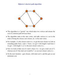 Dijkstra's shortest path algorithm â¢ This algorithm is a âgreedyâ one ...