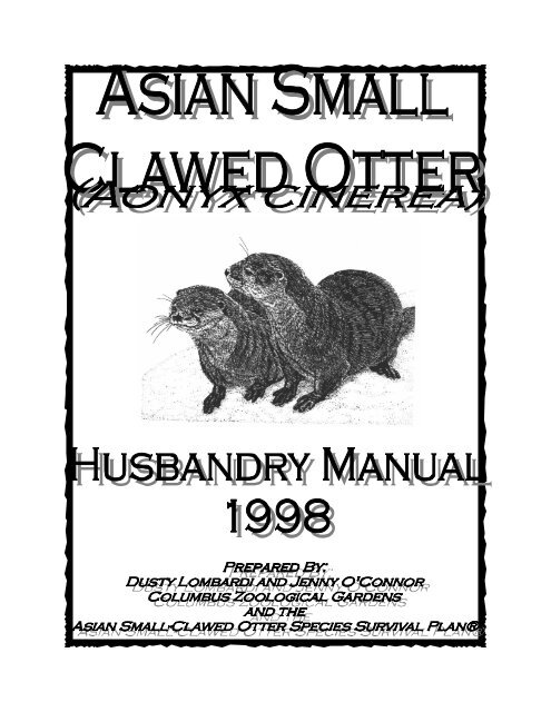 Asian Small-Clawed Otter Husbandry Manual (1998)
