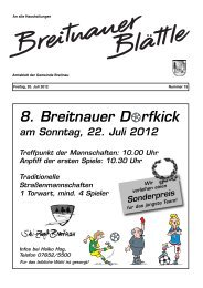 10.00 Uhr Anpfiff der ersten Spiele  - Breitnau