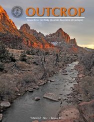 January 2013 - Rocky Mountain Association of Geologists