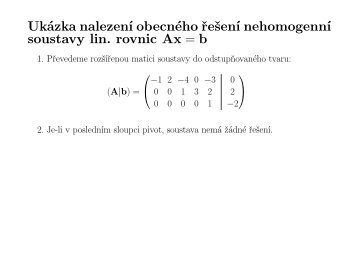 Ukázka nalezení obecného řešení nehomogenní soustavy lin. rovnic ...