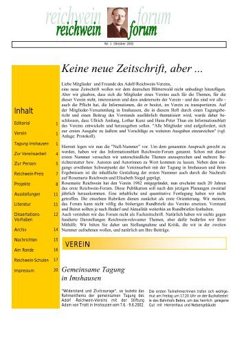 Keine neue Zeitschrift, aber ... - Adolf-Reichwein-Verein