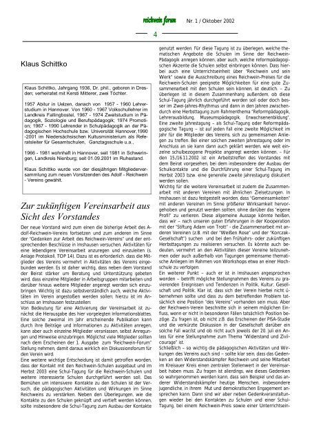 Keine neue Zeitschrift, aber ... - Adolf-Reichwein-Verein