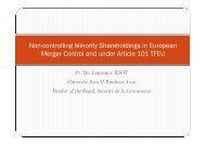 Non-controlling Minority Shareholdings in European Merger Control ...