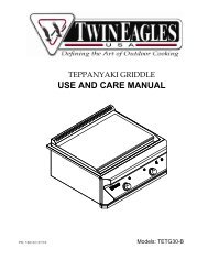 USE AND CARE MANUAL - Twin Eagles