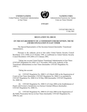 United Nations Transitional Administration in East Timor (UNTAET)