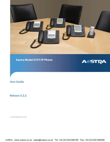 Aastra 6737i User Guide (PDF) - VoIPon Solutions