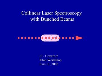 Collinear Laser Spectroscopy with Bunched Beams - titan - Triumf