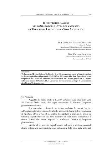 di S.E.R. Mons. Prof. Giorgio CORBELLINI ... - iura orientalia