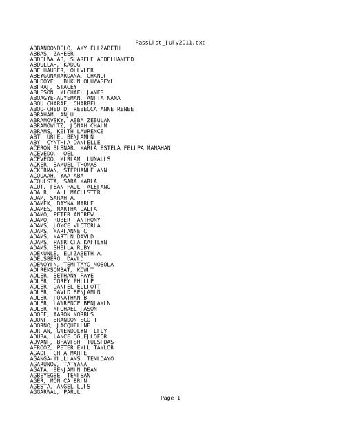 PassList_July2011.txt - Notepad - Thomson Reuters News &amp; Insight