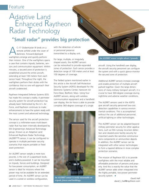 Technology Today issue 1 2008 - Raytheon