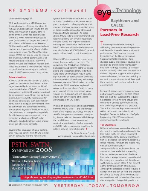 Technology Today issue 1 2008 - Raytheon