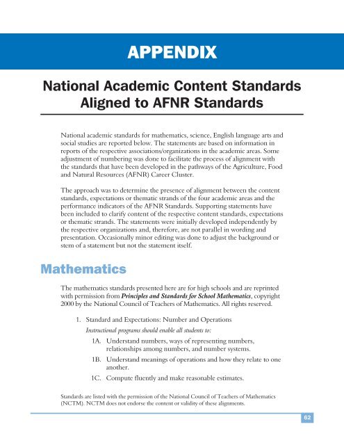 AFNR Standards - National FFA Organization