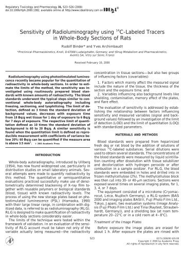 Sensitivity of Radioluminography using 14C-Labeled Tracers in ...